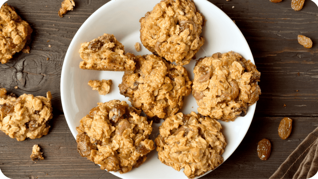 biscoitos de aveia com passas
