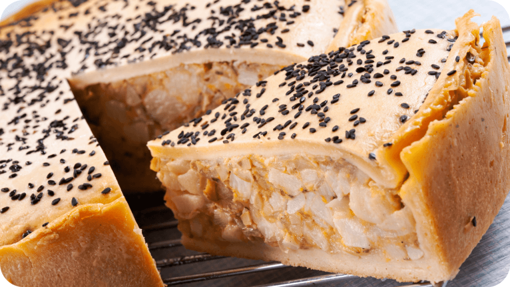 Torta de palmito com massa integral