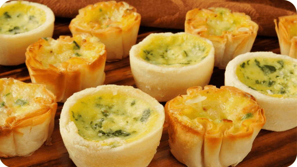 Mini quiches de queijo